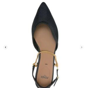Fendi  chain-link flat leather ballerina shoes